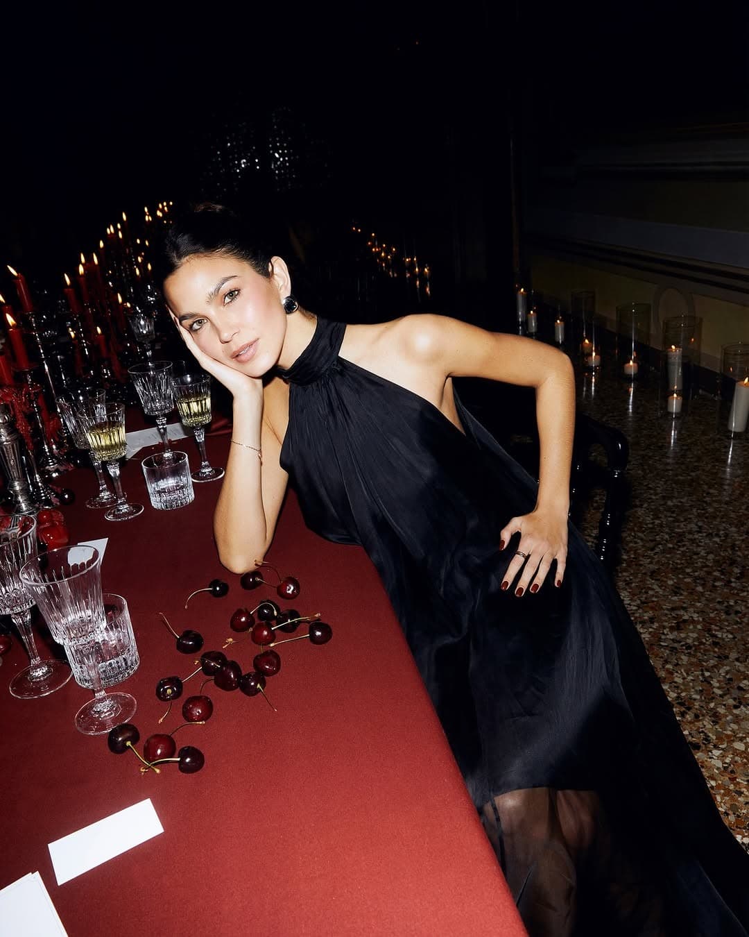 Bar service — cocktail with cherries