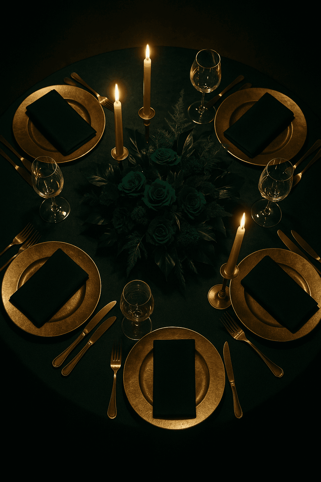 Set table at one of the rounds