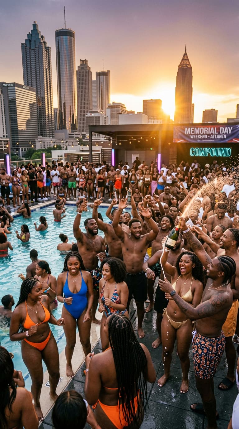 Project Mayhem pool party at MELA Lounge — daytime takeover with cabanas and bottle service